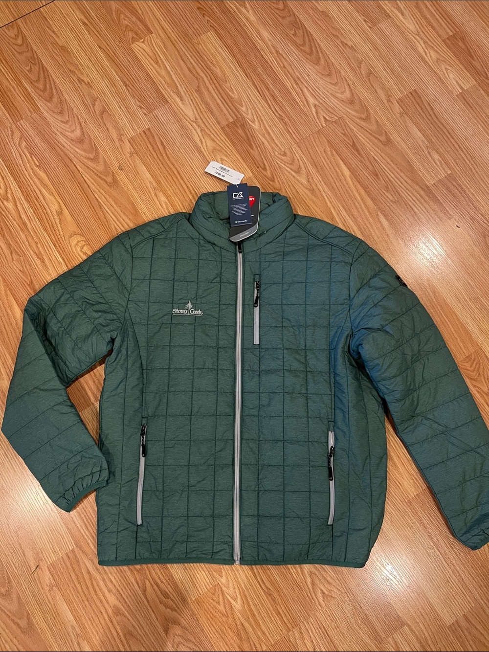 Cutter & Buck Green Storey Creek Quilted Puffer Jacket